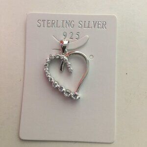 Open Heart CZ Pendant Necklace